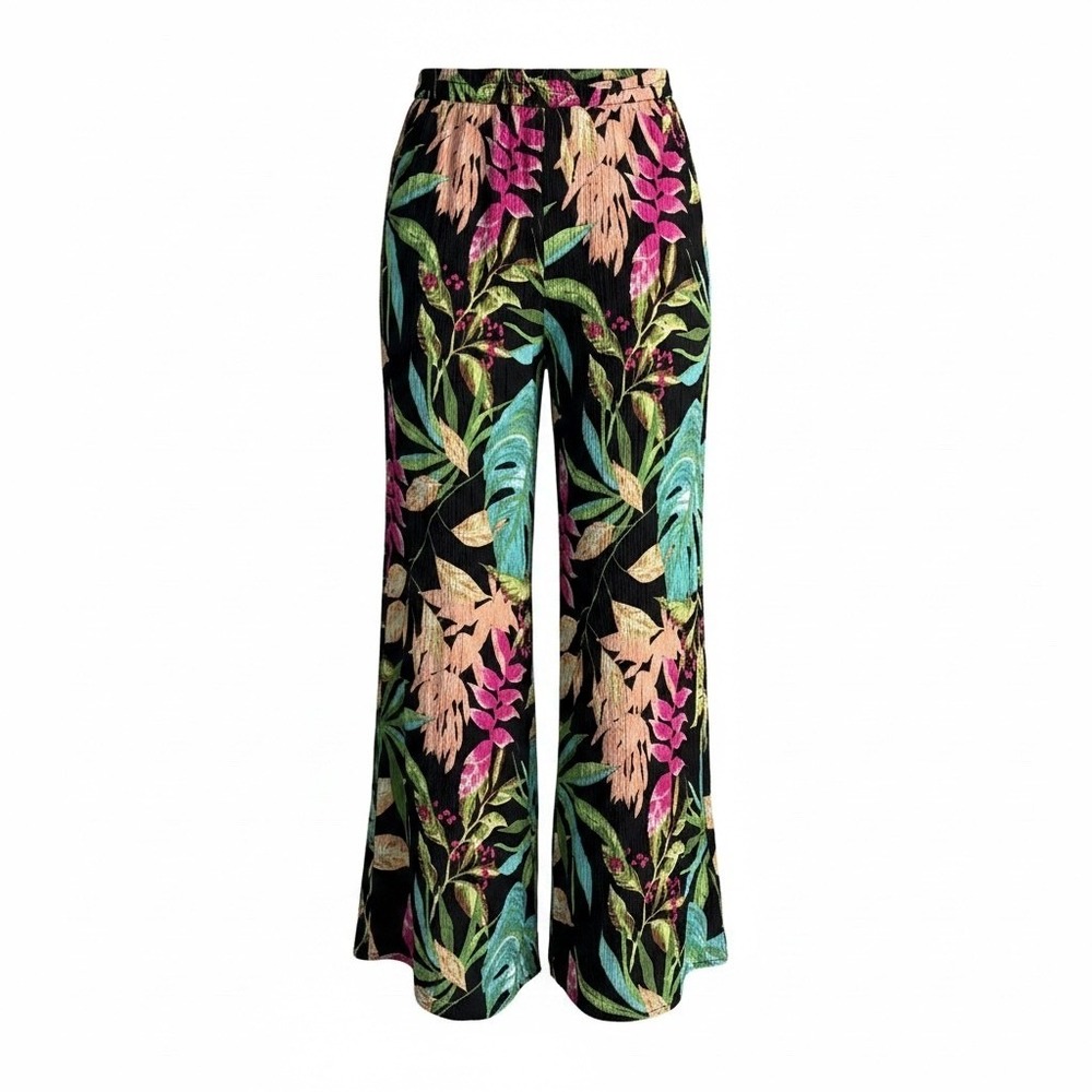 Flowy summer wide leg floral gaucho palazzo pants y2k style Rachel Roy medium - Picture 3 of 10